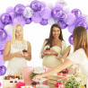 Ballons Violet Clair Blanc Anniversaire, 52 Pièces Ballon Violet Pastel Decoration, Ballon De Baudruche Transparent Confettis Li