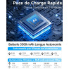 Kouric Ventilateur de Cou Climatiseur Mobile, Ultra-Silencieux, Affichage LED, 3 Niveaux de Refroidissement(15℃/20℃/25℃), Batter