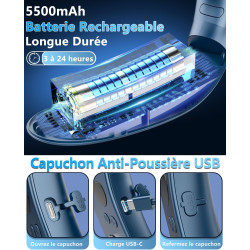 Kouric Ventilateur de Cou avec Plaque de Refroidissement,Mini Climatiseur Portable Rechargeable USB sans Palme & Mains Libres,To