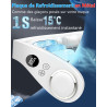 Kouric Ventilateur de Cou Climatiseur Mobile,Mini Climatiseur Portable 5500mAh Rechargeable USB Sans Pale & Mains Libres,Neck Fa