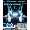 Kouric Ventilateur de Cou Climatiseur Mobile,Mini Climatiseur Portable 5500mAh Rechargeable USB Sans Pale & Mains Libres,Neck Fa