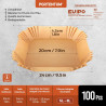 PORTENTUM Papier cuisson air fryer - 100 pièces Food-Grade sans BPA, 20×24 cm, adapté friteuses 5–8 L, solution idéale pour prép