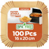PORTENTUM Papier cuisson air fryer - 100 pièces Food-Grade BPA gratuit, 16 x 24 cm, pour friteuse sans huile 3 à 4,5 litres - Id