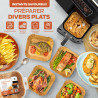 PORTENTUM Papier cuisson air fryer - 100 pièces Food-Grade BPA gratuit, 16 x 24 cm, pour friteuse sans huile 3 à 4,5 litres - Id