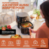 PORTENTUM Papier cuisson air fryer - 100 pièces Food-Grade BPA gratuit, 16 x 24 cm, pour friteuse sans huile 3 à 4,5 litres - Id