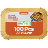 PORTENTUM Papier cuisson air fryer - 100 pièces Food-Grade sans BPA, 22×14 cm rectangulaire, compatible friteuses doubles type N