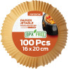 PORTENTUM Papier cuisson air fryer - 100 pièces Food-Grade sans BPA, 16×20 cm, conçu pour friteuses 3–4,5 L, feuilles résistante