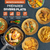 PORTENTUM Papier cuisson air fryer - 100 pièces Food-Grade sans BPA, 20×24 cm rond, utilisable avec friteuses 5–8 L, parfait pou