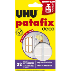UHU Patafix Déco - Pastilles Adhésives Prédécoupées - Fixation Super Forte Jusqu'à 3 Kg - Testées Sous Contrôle Dermatologique -