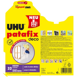 UHU Patafix Déco - Pastilles Adhésives Prédécoupées - Fixation Super Forte Jusqu'à 3 Kg - Testées Sous Contrôle Dermatologique -