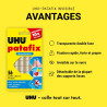 UHU Patafix - Pastilles Adhésives Prédécoupées - Fixation Rapide et Propre - Fixation invisible - Transparentes - 56 Pastilles A