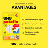 UHU Patafix - Pastilles Adhésives Prédécoupées - Fixation Rapide et Propre - Testées Sous Contrôle Dermatologique - Blanches - 8