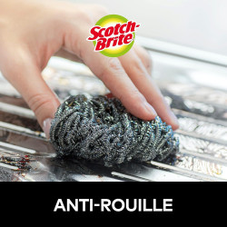 Scotch-Brite Éponge à Récurer en Acier Inoxydable, 12 Pièces - Résistants à la Rouille, Nettoyage Puissant et Efficace, Argenté