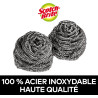 Scotch-Brite Éponge à Récurer en Acier Inoxydable, 12 Pièces - Résistants à la Rouille, Nettoyage Puissant et Efficace, Argenté