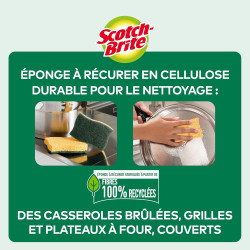 Scotch-Brite Classic Tampon à récurer, 3 éponges par pack - Pour le nettoyage de cocottes en fonte, poêles, brûleurs, outils de 