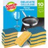 Scotch-Brite Delicate Éponge à Récurer en Cellulose non Rayante , 10 Pièces - Tampon à Récurer Très Absorbant Indiqué pour les T