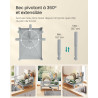 SONGMICS Égouttoir à Vaisselle, Organisateur de Plan de Travail, Bec Rotatif à 360° et Extensible, Bac d’Égouttement, Porte-Couv