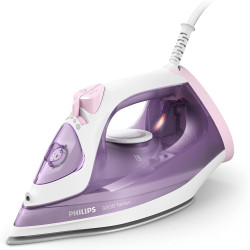 Philips fer à repasser Série 3000 - Puissance Fer à Vapeur 2000W, Effet Pressing 140 g, Débit Vapeur Continue 30 g/min, Semelle 