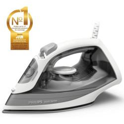 Philips fer à repasser Série 2000 - Puissance Fer à Vapeur 2000W, Effet Pressing 110g, Débit Vapeur Continue 25 g/min, Semelle e