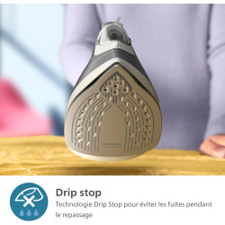 Philips fer à repasser Série 2000 - Puissance Fer à Vapeur 2000W, Effet Pressing 110g, Débit Vapeur Continue 25 g/min, Semelle e
