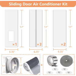 240cm Joint de porte pour climatiseurs mobiles avec Adapt Universel 13/15cm, 1 m Filtre DIY & Joint pour Climatiseur Mobile/Désh