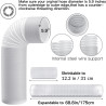 160cm Kit joint de fenêtre climatisation Longueur réglable 66-160cm avec Tuyau Φ15cm, 1 m Filtre DIY & Joint, Adapt. 13/15cm pou