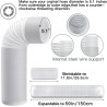 240cm joint de porte pour climatiseur avec Tuyau Φ13cm Extensible, 1m Filtre DIY & Joint, Adaptateur Universel 13/15cm pour Clim