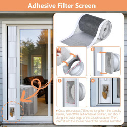 240cm kit calfeutrage climatiseur pour climatiseur mobile avec Tuyau Φ15cm, 1 m Filtre DIY & Joint, Adaptateur 13/15cm pour Mobi