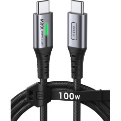 INIU Câble USB C, 1m 100W PD 5A Cable USB C Charge Rapide QC 4.0 Chargeur Type C Nylon Tressé pour iPhone 16 15 Samsung S23 Ultr