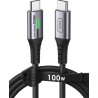 INIU Câble USB C, 1m 100W PD 5A Cable USB C Charge Rapide QC 4.0 Chargeur Type C Nylon Tressé pour iPhone 16 15 Samsung S23 Ultr