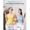 JISULIFE Mini portatif ventilateur à main 3 en 1, rechargeable, ventilateur à piles [14-21 heures de travail] avec batterie exte