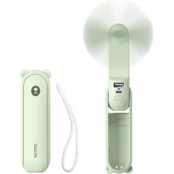 JISULIFE Mini ventilateur à main portatif, 3 en 1, rechargeable, ventilateur à piles [14-21 heures de travail] avec batterie ext