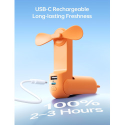 JISULIFE Ventilateur portable 3 en 1 rechargeable USB [12-19 heures] avec banque d'alimentation et lampe de poche, poche pour vo