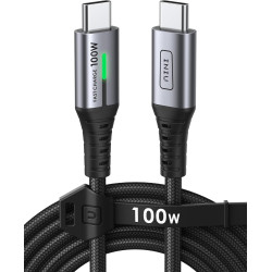 INIU Câble USB C, 2m 100W 5A Charge Rapide, PD 3.0 QC 4.0 Câble USBC vers USB C Nylon Tressé pour iPhone 17 16 15 Pro Max, Samsu