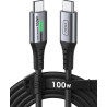 INIU Câble USB C, 2m 100W 5A Charge Rapide, PD 3.0 QC 4.0 Câble USBC vers USB C Nylon Tressé pour iPhone 17 16 15 Pro Max, Samsu
