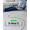 INIU Câble USB C, 2m 100W 5A Charge Rapide, PD 3.0 QC 4.0 Câble USBC vers USB C Nylon Tressé pour iPhone 17 16 15 Pro Max, Samsu
