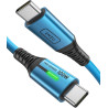INIU Câble de charge rapide USB-C, 2 m, bleu, type C, en nylon, USB-A vers USB-C, câble de données pour iPhone 16 15, Samsung S2