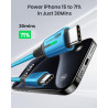 INIU Câble de charge rapide USB-C, 2 m, bleu, type C, en nylon, USB-A vers USB-C, câble de données pour iPhone 16 15, Samsung S2