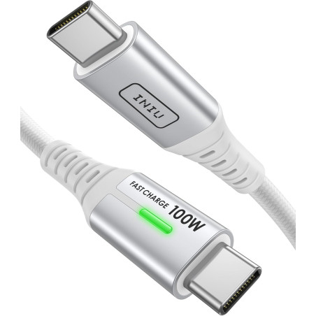 INIU Câble de charge rapide USB-C, 2 m/BSWH, Type C, en nylon, USB-A vers USB-C, pour Samsung S22 S21 Note 10 Google Pixel 7 iPa