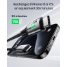 INIU Câble USB C, 0.3m 100W PD 5A Cable USB C Charge Rapide QC 4.0 Chargeur Type C Nylon Tressé pour iPhone 15 Samsung S23 Ultra
