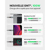 INIU Câble USB C, 0.3m 100W PD 5A Cable USB C Charge Rapide QC 4.0 Chargeur Type C Nylon Tressé pour iPhone 15 Samsung S23 Ultra