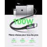 INIU Cable USB C, [1m+1m] 100W 5A PD QC4 Câble usb c vers usb c Charge Rapide, Chargeur Type C de Données en Nylon Tressé pour M