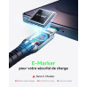 INIU Cable USB C, [1m+1m] 100W 5A PD QC4 Câble usb c vers usb c Charge Rapide, Chargeur Type C de Données en Nylon Tressé pour M