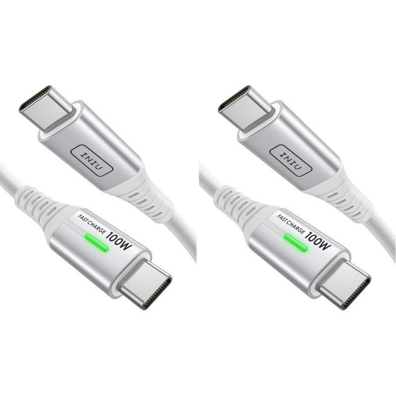 INIU Câble de charge rapide USB-C, 2 m/BSWH, Type C, en nylon, USB-A vers USB-C, pour Samsung S22 S21 Note 10 Google Pixel 7 iPa