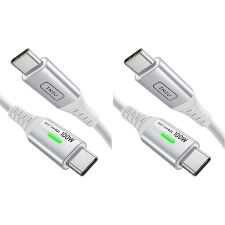 INIU Câble de charge rapide USB-C, 2 m/BSWH, Type C, en nylon, USB-A vers USB-C, pour Samsung S22 S21 Note 10 Google Pixel 7 iPa