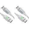INIU Câble de charge rapide USB-C, 2 m/BSWH, Type C, en nylon, USB-A vers USB-C, pour Samsung S22 S21 Note 10 Google Pixel 7 iPa