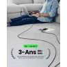 INIU Câble USB C vers USB C, [2m*2] 100W PD3.0 Cable USB C Charge Rapide, Câble USB Type C de Données en Nylon Tressé pour iPhon