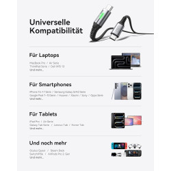 INIU Câble USB C, 100 W [3 m] PD3.0 - Câble de charge rapide en nylon tressé pour iPhone 16 15 Pro Samsung Galaxy S23 S22 S21 Pi