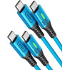 INIU Cable USB C, [2m+2m] 100W 5A PD QC4 Câble usb c vers usb c Charge Rapide, Chargeur Type C de Données en Nylon Tressé pour M