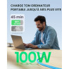 INIU Cable USB C, [2m+2m] 100W 5A PD QC4 Câble usb c vers usb c Charge Rapide, Chargeur Type C de Données en Nylon Tressé pour M
